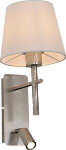 Zuma Line W4106-2SN+WH-LED Nást. lampa LUNA 1xE27/40W/230V + LED/2,5W chrom/bílá