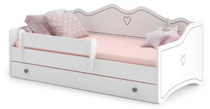 Adk Dětská postel se zábranou Mayen 160x80 cm bílá/šedá