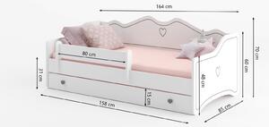 Dětská postel se zábranou Mayen 160x80 cm Grafitově šedá