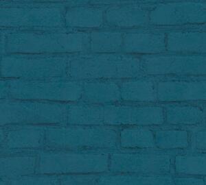 A.S. Création | Vliesová tapeta na zeď New Studio 37414-4 | 0,53 x 10,05 m | modrá, černá