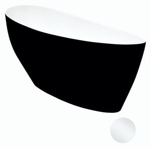 Besco Volně stojící vana z litého mramoru Keya BW Matt 165x70 Barva: Bílá/černá, Rozměry (cm): 163,5x70,5, Typ a barva výpustě: Click-Clack standard, chrom