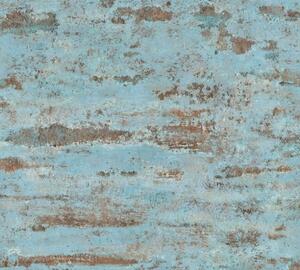 Vliesová tapeta na zeď Elements 37415-3 | 0,53 x 10,05 m | modrá, hnědá, oranžová | A.S. Création