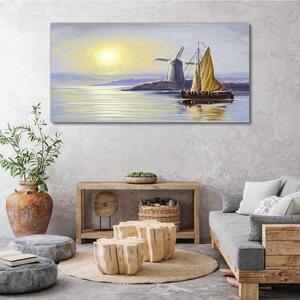 Obraz na plátně Obraz na plátně Mořská loď mlýn slunce