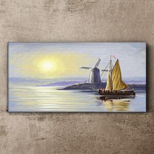 Obraz na plátně Obraz na plátně Mořská loď mlýn slunce