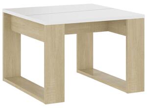 Odkládací stolek dub sonoma a bílý 50 x 50 x 35 cm dřevotříska