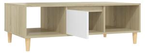 Konferenční stolek Flors - 103,5x60x35 cm | bílý a dub sonoma