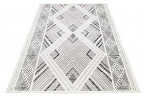 Makro Abra Moderní kusový koberec GRACE 6340A Geometrický krémový světle šedý Rozměr: 80x150 cm