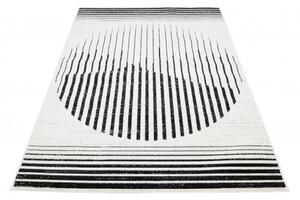 Makro Abra Moderní kusový koberec GRACE 5353A Geometrický krémový černý Rozměr: 140x200 cm