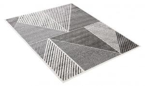 Makro Abra Moderní kusový koberec GRACE 6356B Geometrický tmavě šedý krémový Rozměr: 80x150 cm