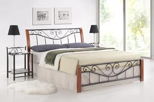 Manželská postel 160x200 cm v barvě třešeň s roštem KN291