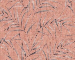 Vliesová tapeta na zeď Greenery 37335-4 | 0,53 x 10,05 m | růžová, červená, šedá | A.S. Création