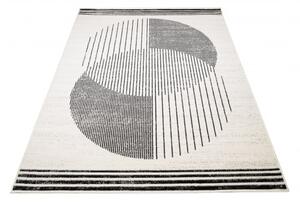 Makro Abra Moderní kusový koberec GRACE 5351B Geometrický krémový černý Rozměr: 160x230 cm
