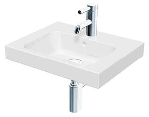 Umyvadlo 60x48,5 cm uvnitř oválné, s otvorem pro baterii a přepadem, MODO