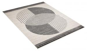 Makro Abra Moderní kusový koberec GRACE 5351B Geometrický krémový černý Rozměr: 80x150 cm