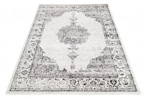 Makro Abra Moderní kusový koberec GRACE 3481A Klasický krémový černý Rozměr: 80x150 cm