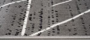 Makro Abra Moderní kusový koberec GRACE 5675A Geometrický tmavě šedý krémový Rozměr: 80x150 cm