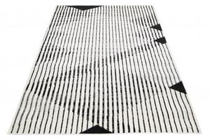 Makro Abra Moderní kusový koberec GRACE 3671A Geometrický krémový černý Rozměr: 140x200 cm
