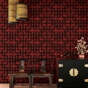 A.S. Création | Vliesová tapeta na zeď Asian Fusion 37465-2 | 0,53 x 10,05 m | červená, černá