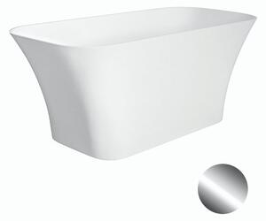 Besco Volně stojící vana z litého mramoru Assos 160x70 Barva: Bílá, Rozměry (cm): 160x70, Typ a barva výpustě: Click-Clack standard, chrom