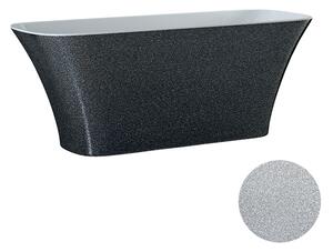 Besco Volně stojící vana z litého mramoru Assos Glam 160x70 Barva: Bílá/stříbrná, Rozměry (cm): 160x70, Typ a barva výpustě: Click-Clack standard, chrom