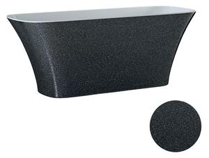Besco Volně stojící vana z litého mramoru Assos Glam 160x70 Barva: Bílá/grafit, Rozměry (cm): 160x70, Typ a barva výpustě: Click-Clack standard, chrom
