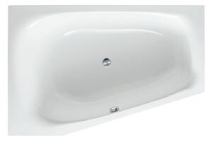Vana akrylátová trapézová 180x120 cm, odpad uprostřed, provedení vlevo, obsah 295 l, bílá, bez nohou, VIGOUR WHITE