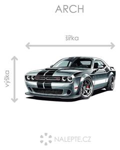Dodge Challenger textilní přelepitelná samolepka na zeď arch 45 x 22 cm