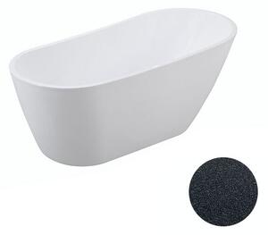 Besco Akrylátová volně stojící vana Melody Glam G 150x80 (170x80) Barva: Bílá/grafit, Rozměry (cm): 170x80, Typ a barva výpustě: Click-Clack s přepadem, černá