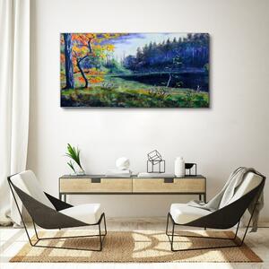 Obraz na plátně Obraz na plátně Abstrakce strom jezero