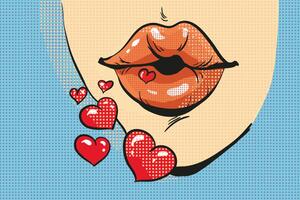 Samolepící tapeta sladký pop art polibek