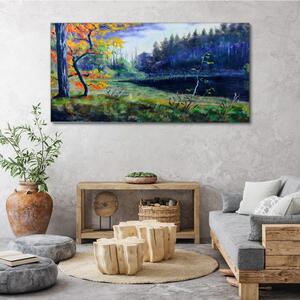 Obraz na plátně Obraz na plátně Abstrakce strom jezero