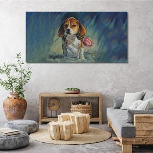 Obraz na plátně Obraz na plátně Abstraktní zvířecí pes květina
