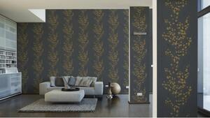A.S. Création | Vliesová tapeta na zeď Asian Fusion 37469-3 | 0,53 x 10,05 m | zlatá, černá, metalická, šedá