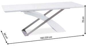 Jídelní rozkládací stůl 220x90cm v bílém provedení TK2141