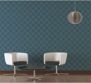 A.S. Création | Vliesová tapeta na zeď Pop Style 37477-3 | 0,53 x 10,05 m | modrá, zlatá