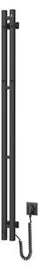 Elektrický sušák na ručníky s termostatem SILOUETTE 106W 150x9 cm černá pravá