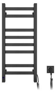 Elektrický sušák na ručníky s termostatem AVANGARD 105W 80x36 cm černá pravá