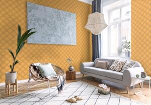 A.S. Création | Vliesová tapeta na zeď Pop Style 37477-5 | 0,53 x 10,05 m | zlatá, žlutá