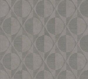 A.S. Création | Vliesová tapeta na zeď Pop Style 37478-5 | 0,53 x 10,05 m | černá, metalická, hnědá, šedá