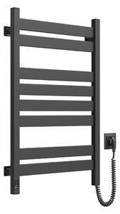 Elektrický sušák na ručníky s termostatem LARGO 168W 80x50 cm černá pravá