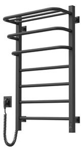 Elektrický sušák na ručníky s termostatem FORTIS 155W 80x48 cm černá levá