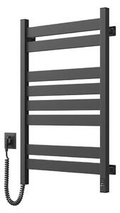 Elektrický sušák na ručníky s termostatem LARGO 168W 80x50 cm černá levá