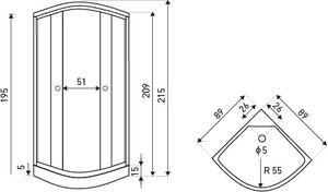 Novoterm Hydromasážní box NV-Sali WH 89x89 cm