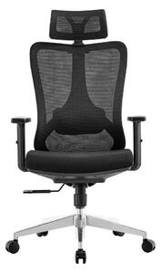 Kancelářská ergonomická židle GRANDE black – látka, černá, nosnost 150 kg