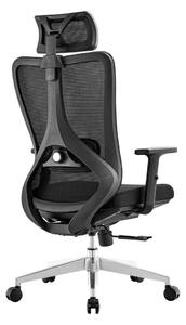 Kancelářská ergonomická židle GRANDE black – látka, černá, nosnost 150 kg