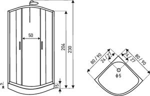 Novoterm Hydromasážní box NV-Fres 80x80