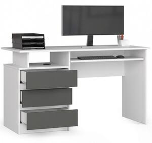 Počítačový stůl CLP 135 - bílá/grafit