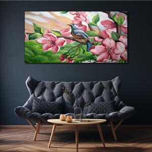 Obraz na plátně Obraz na plátně Abstrakce květiny pták