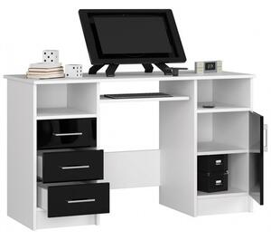 Počítačový stůl ANA - bílá/černá lesk