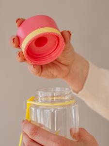 EQUA skleněná lahev Mismatch Bloom 750 ml + Plastová lahev na pití bez BPA Flamingo 600 ml